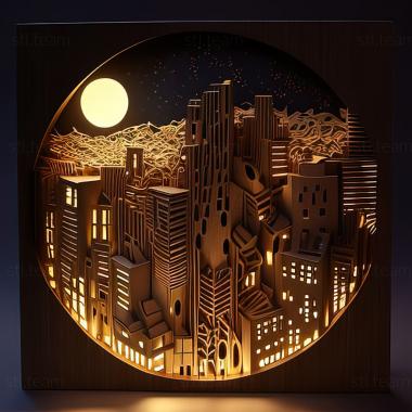 3D model st night city (STL)